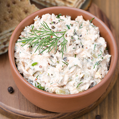 Deviled Smoked Salmon with Crispbread